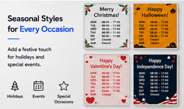 Seasonal styles for holidays and special occasions
