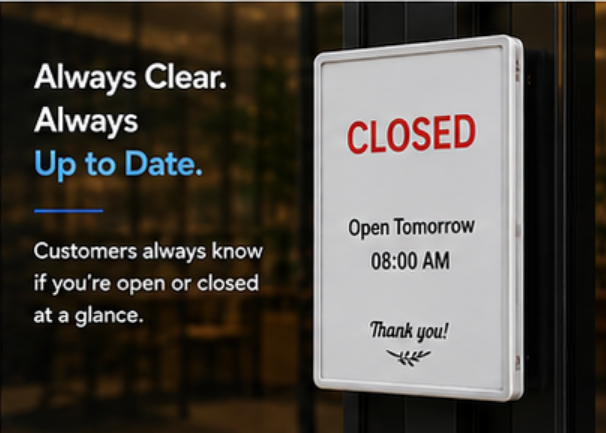Always clear and up to date closed message
